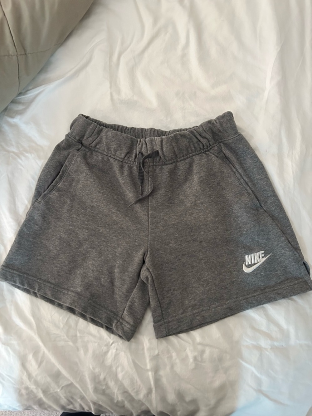 Nike Grey Logo Cotton-Blend Girls/Boys Shorts